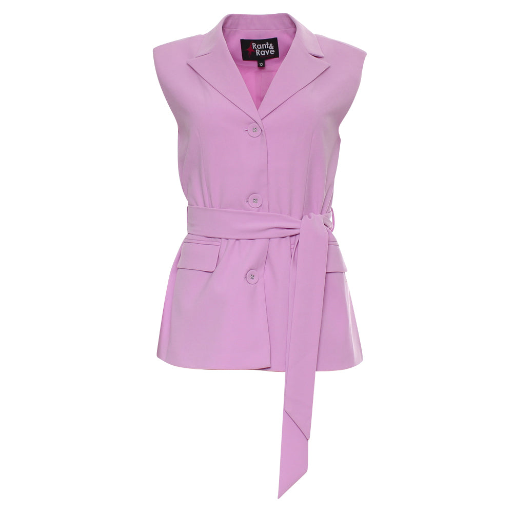 Rant and Rave Carla Belted Waistcoat Orchid
