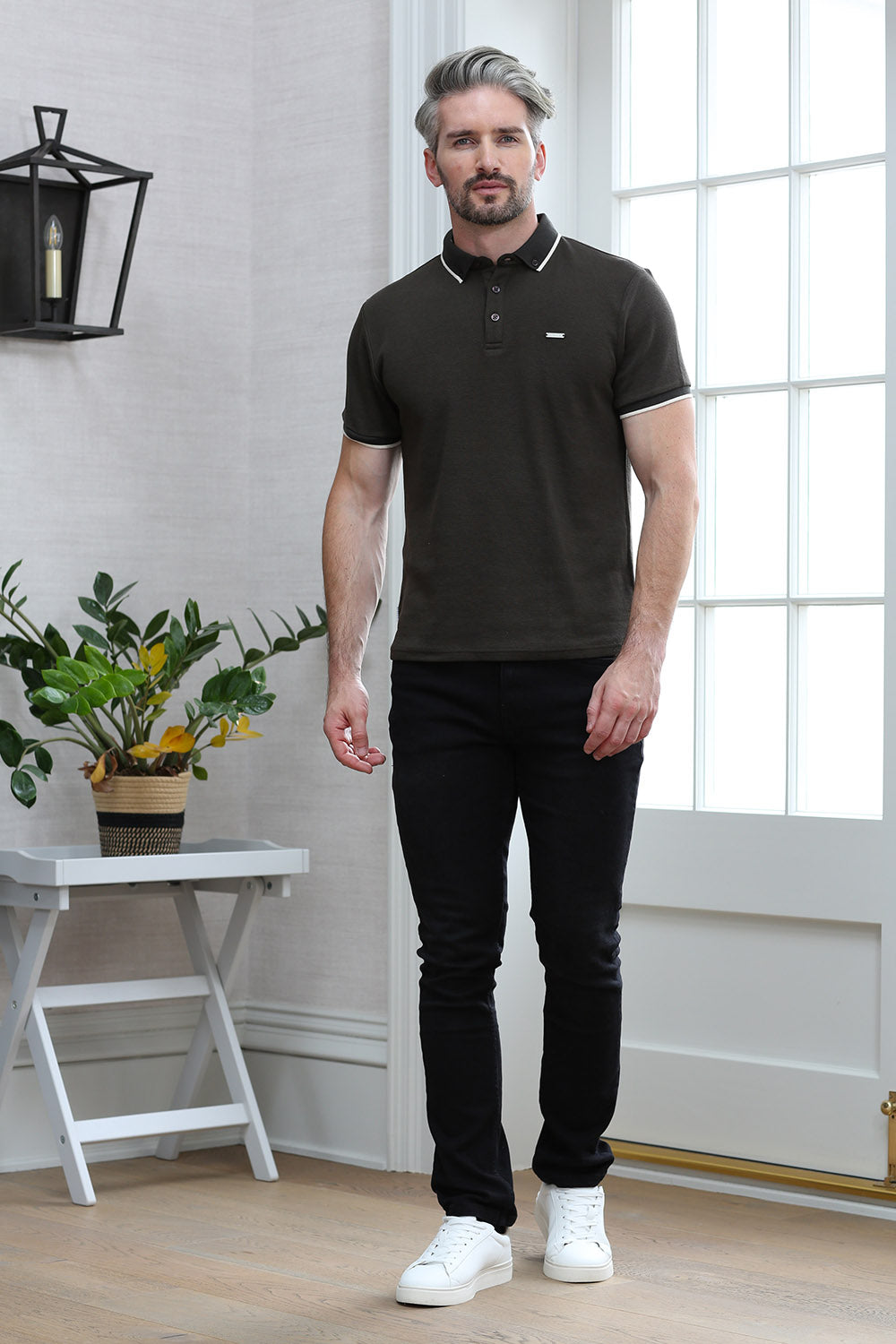 Kenrow Chad Textured Polo Khaki