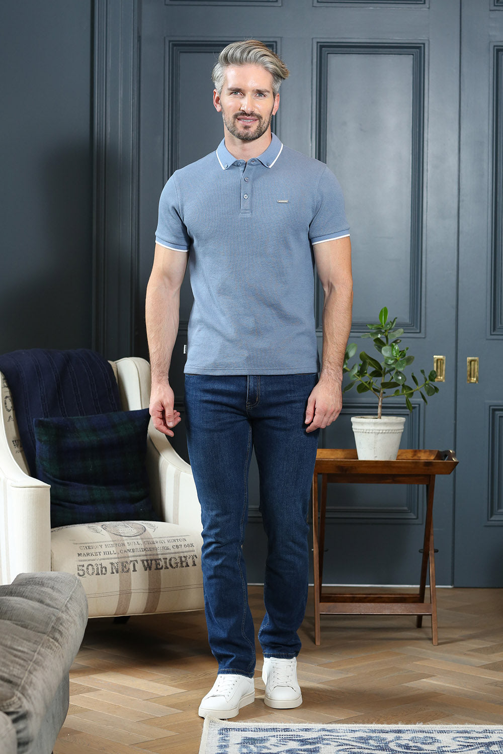 Kenrow Chad Textured Polo Powder Blue