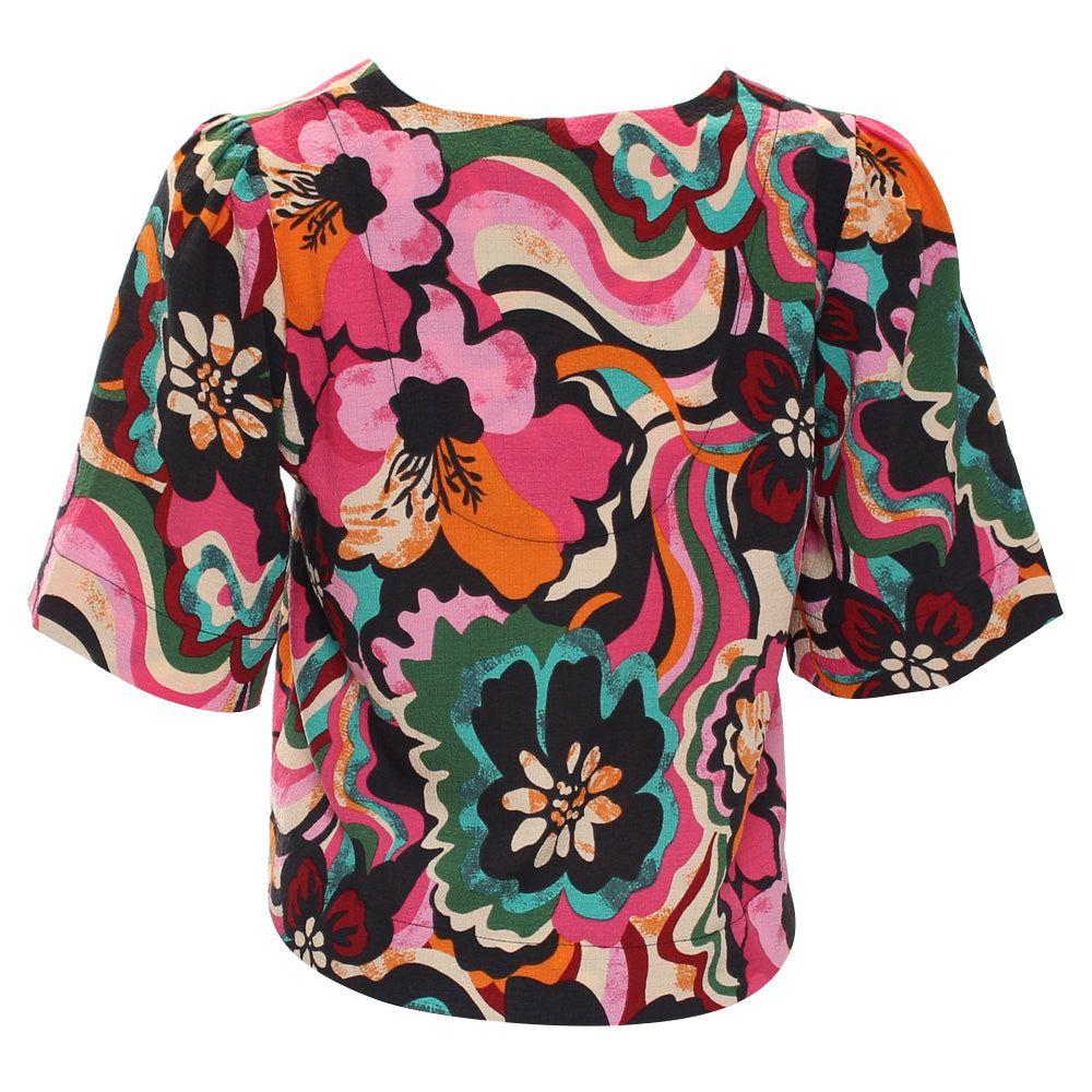 Rant and Rave Effy V Neck Top Pink