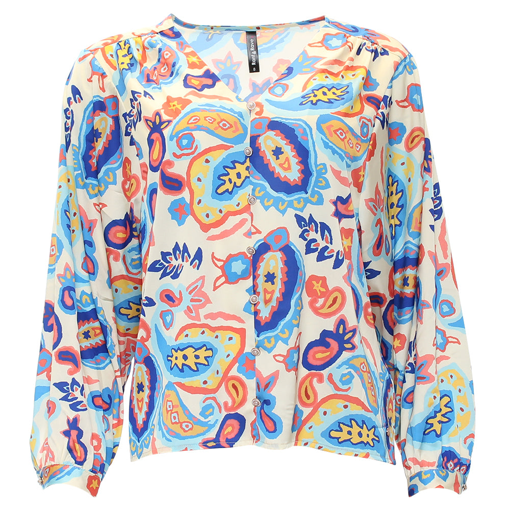Rant and Rave Ellora V Neck Top Cobalt