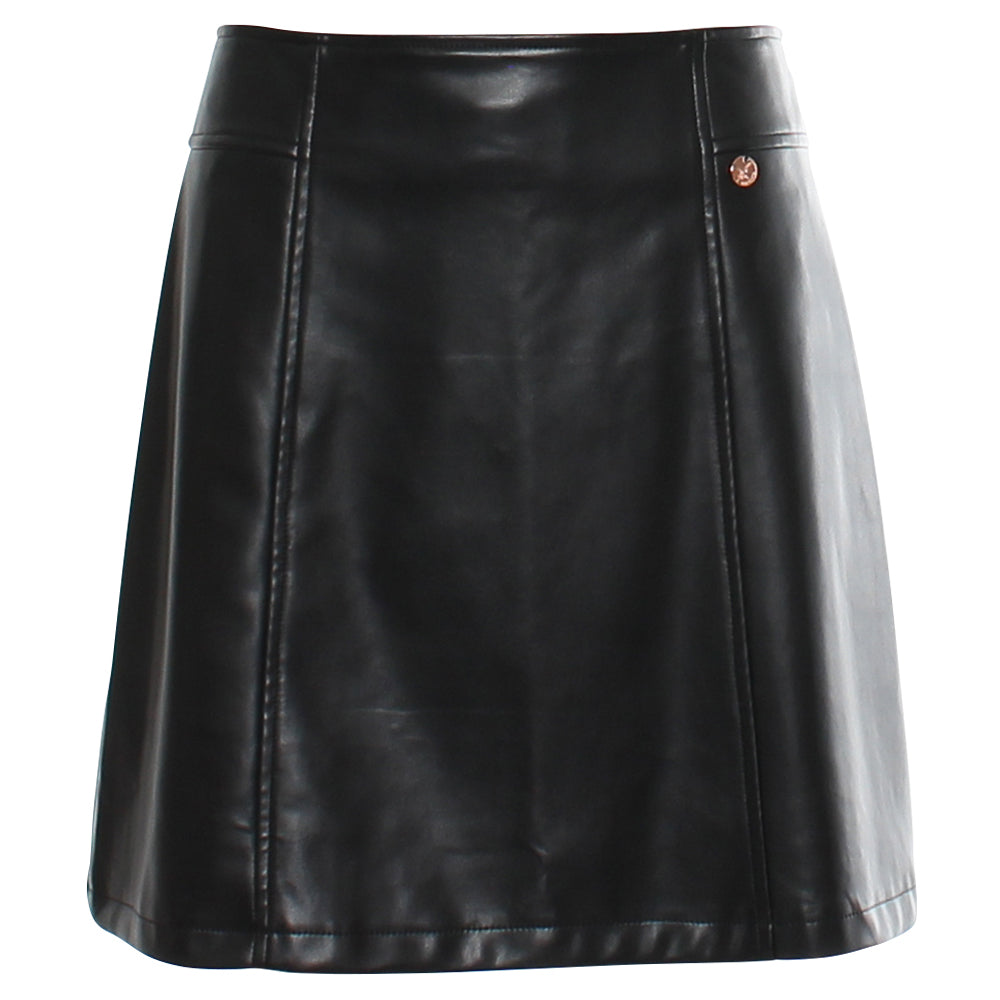 Rant & Rave Elssa Leather Look Skirt Black
