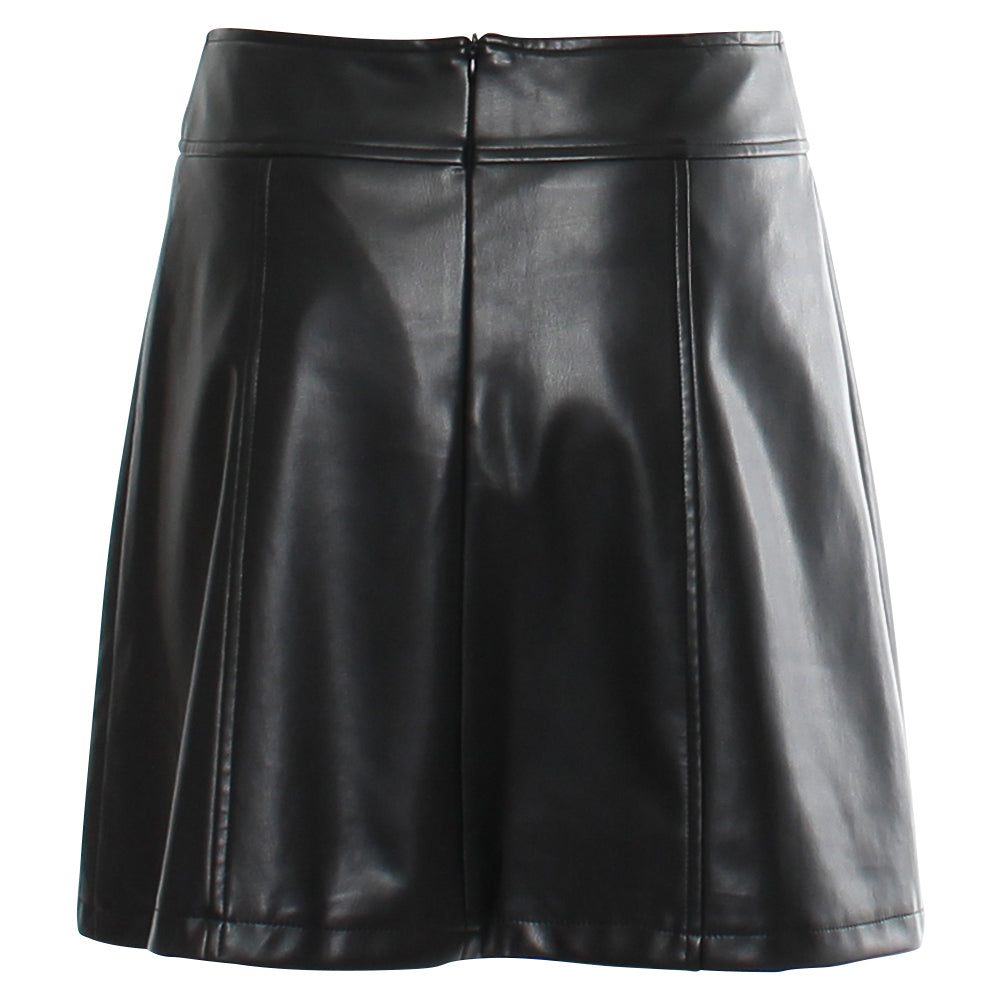Rant & Rave Elssa Leather Look Skirt Black