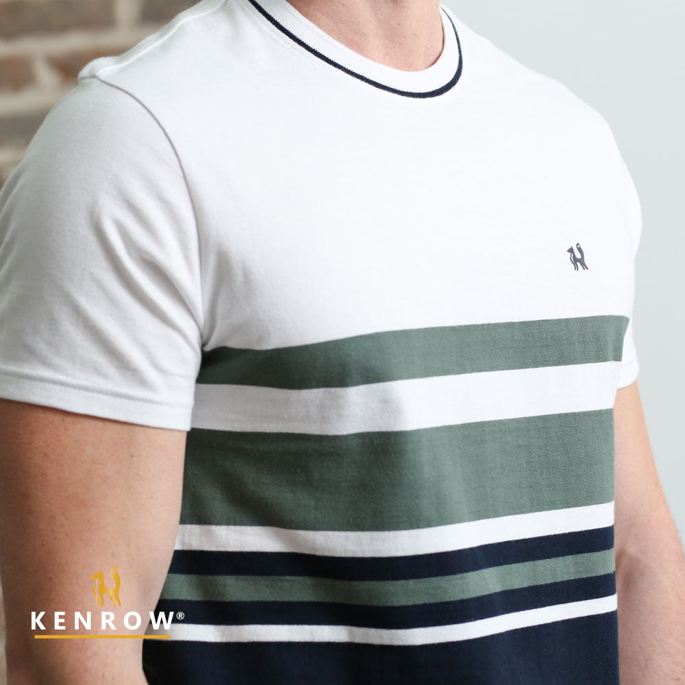Kenrow Griffin Striped Tee Khaki