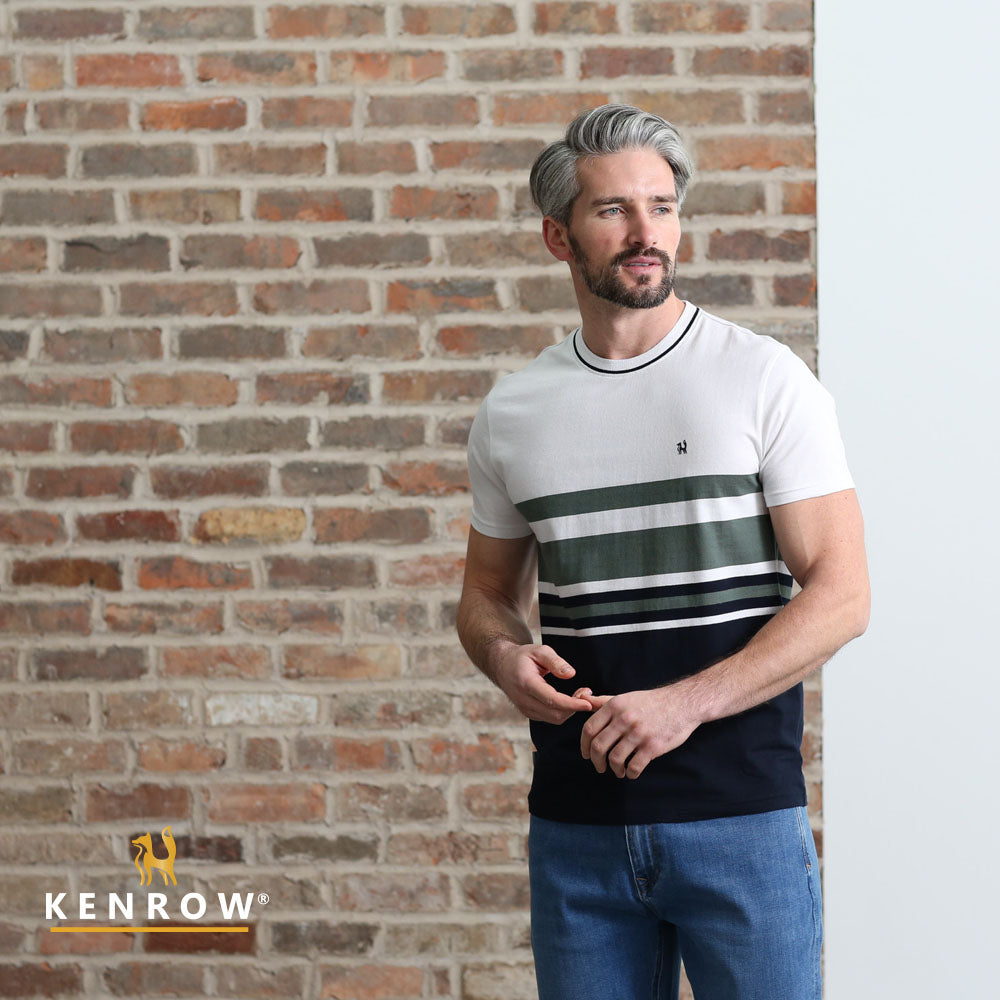 Kenrow Griffin Striped Tee Khaki