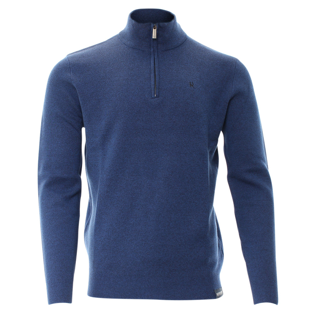 Kenrow Gerry Half Zip Knit Blue Melange