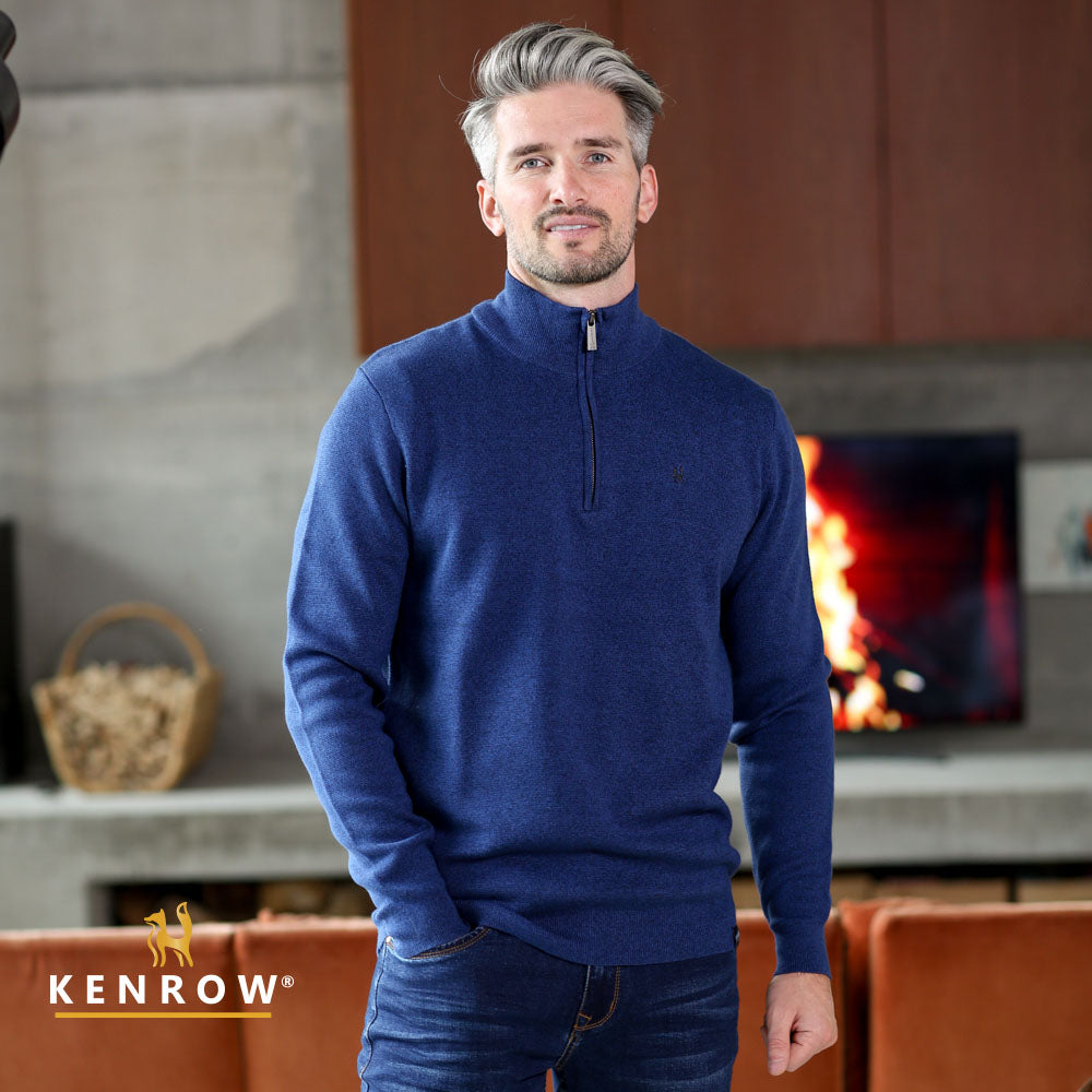 Kenrow Gerry Half Zip Knit Blue Melange