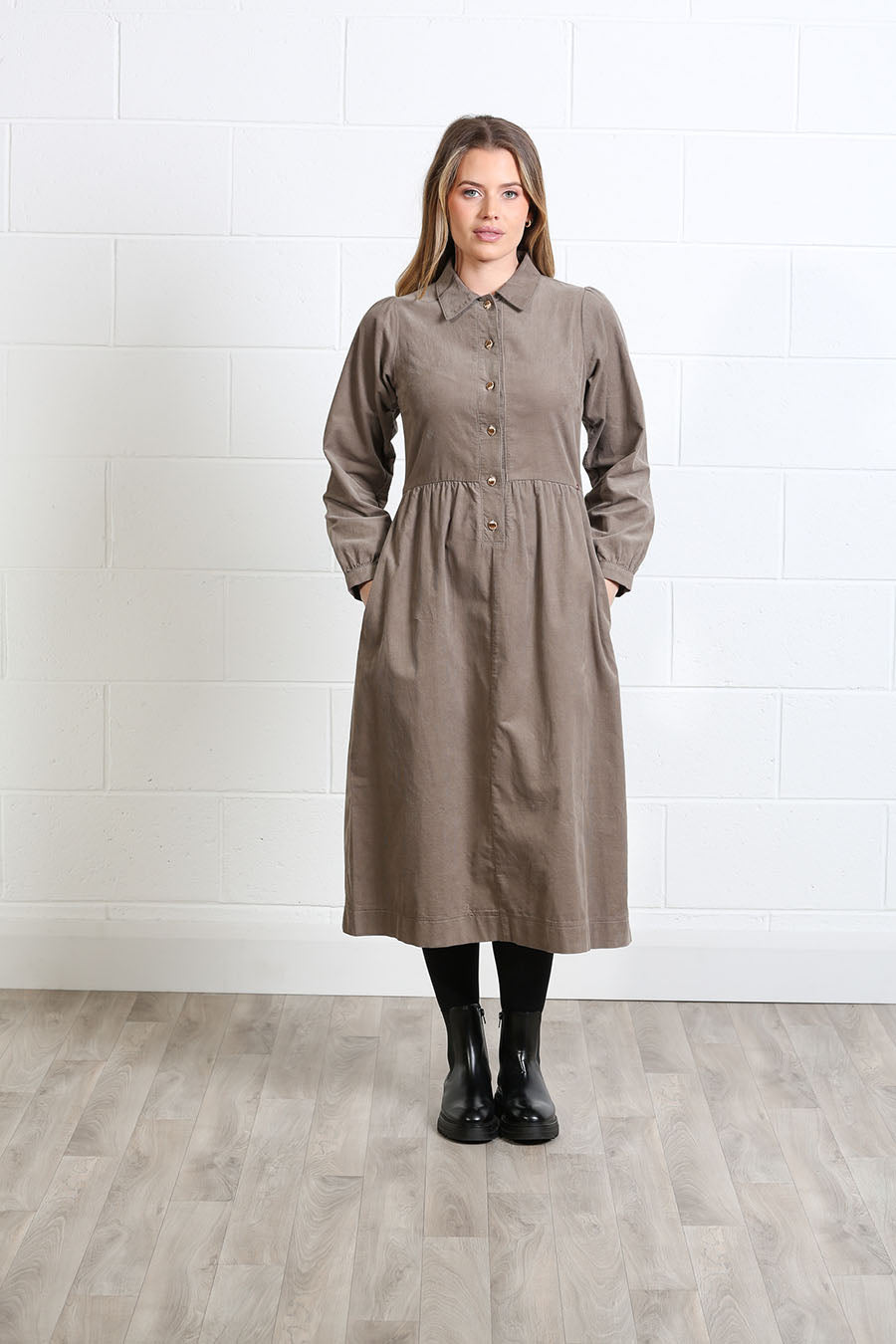 Rant and Rave Hazel Shirt Dress Biscuit