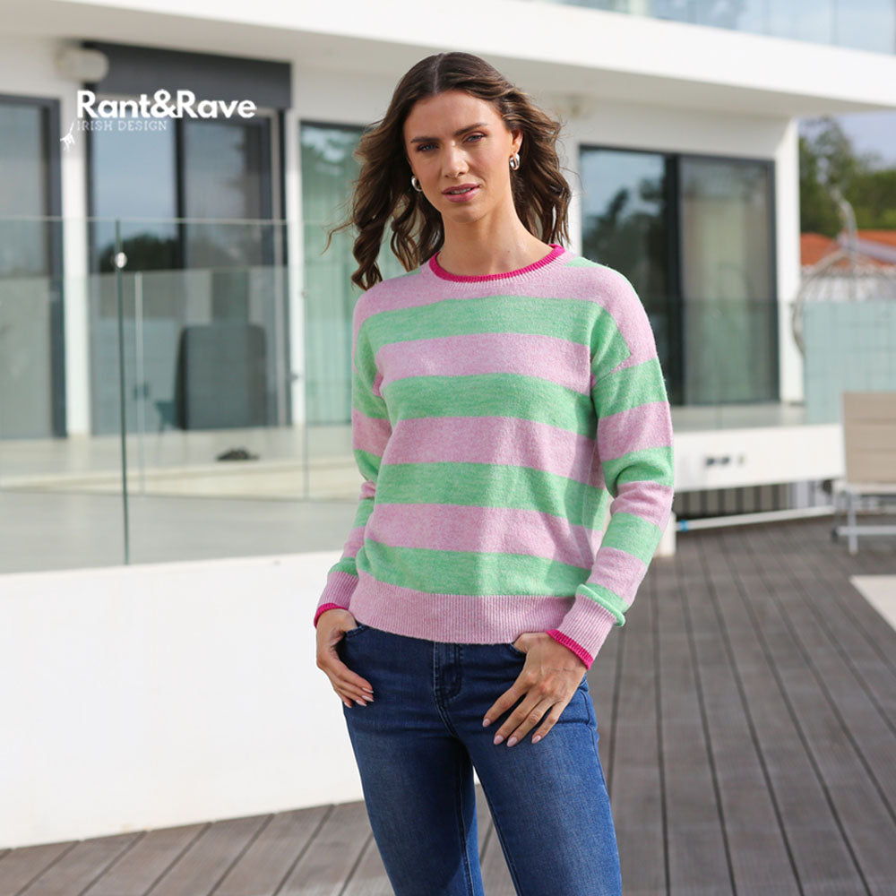 Rant & Rave Harlee Stripe Jumper Pink