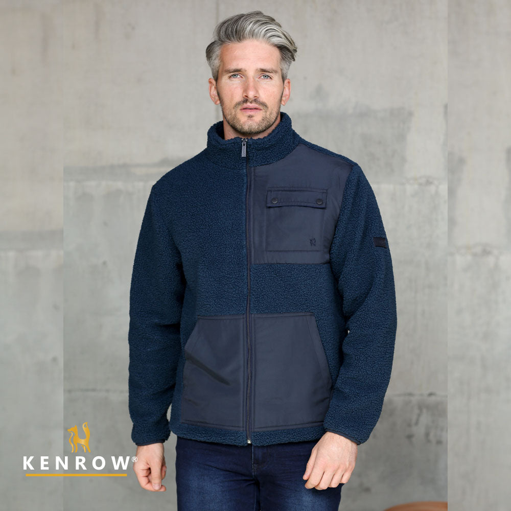 Kenrow Harper Borg Zip Teal