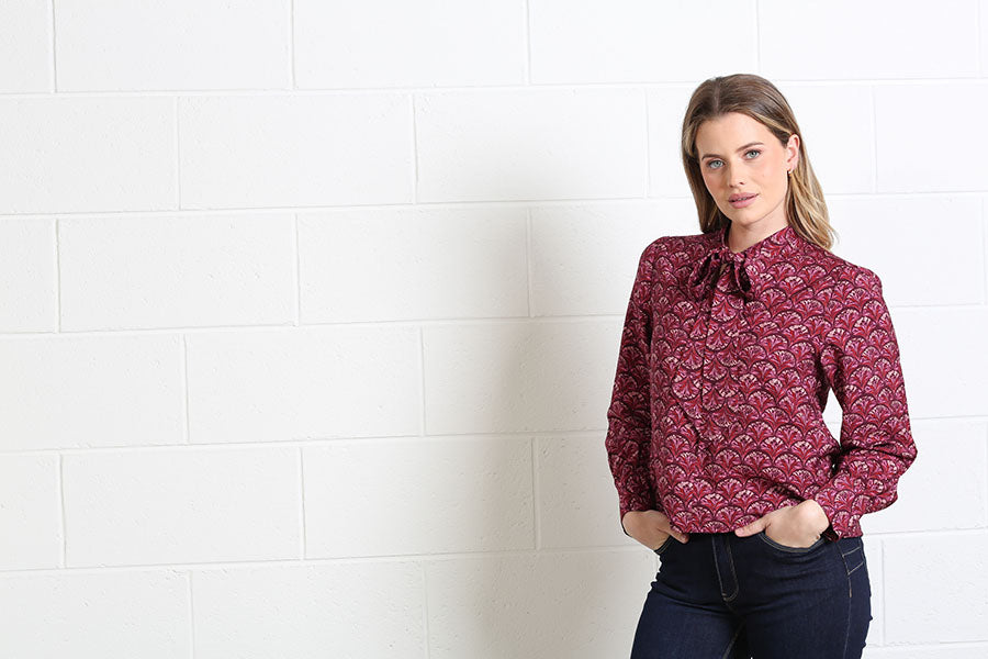 Rant and Rave Isabella Blouse Burgundy Reef