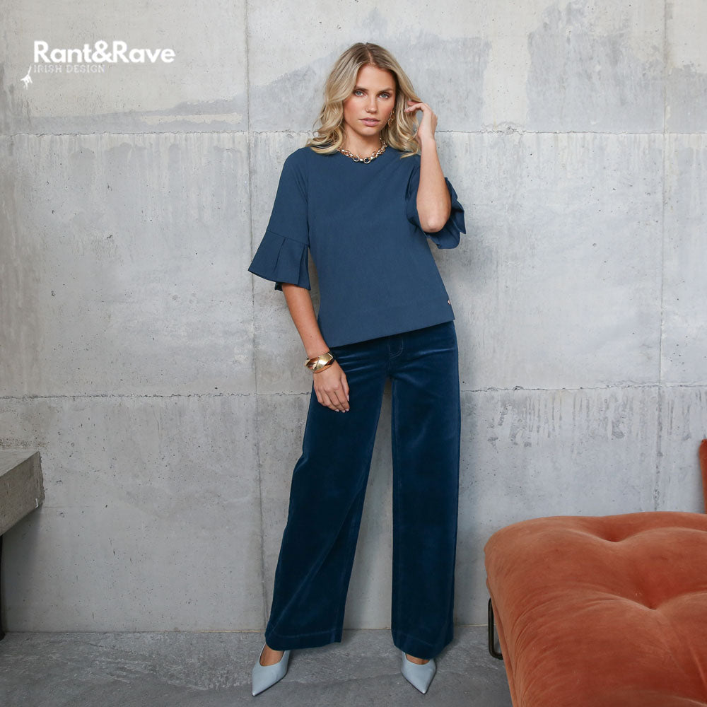 Rant & Rave Jacinda Wide Leg Cord Teal