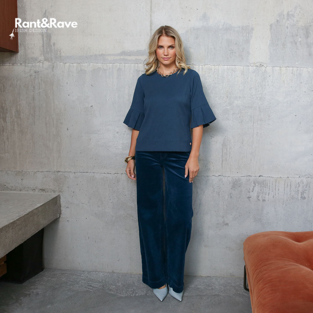 Rant & Rave Jacinda Wide Leg Cord Teal
