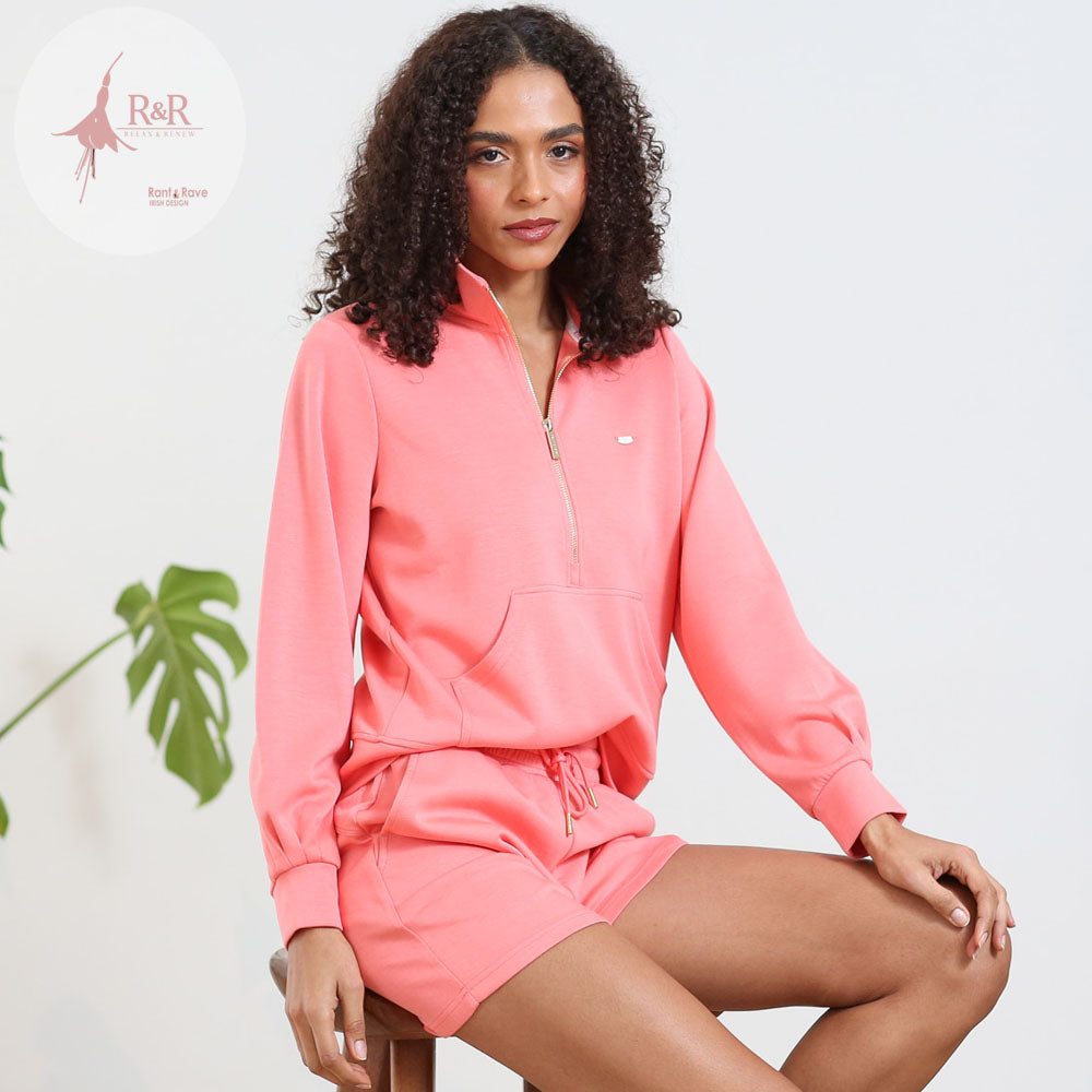 Relax & Renew Jane Half Zip Coral