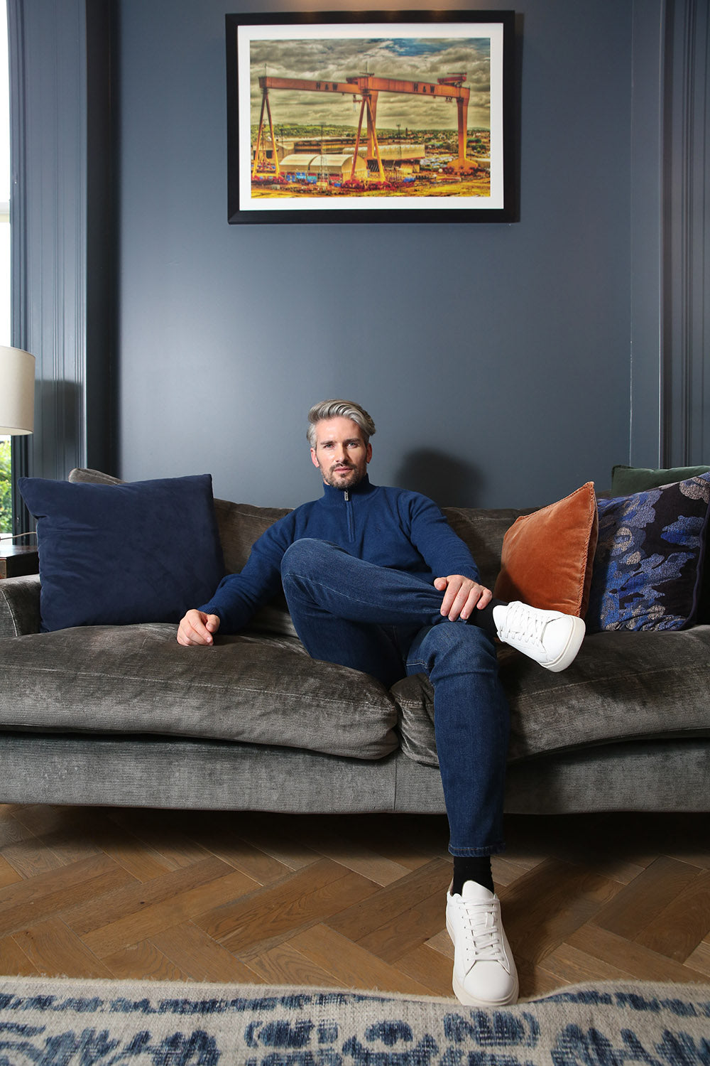 Kenrow Justin Half Zip Blue Melange