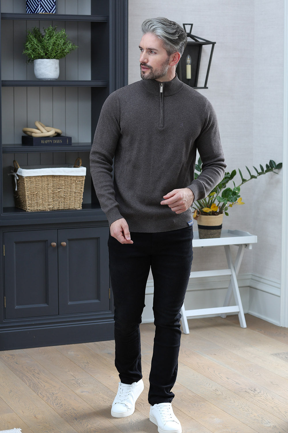 Kenrow Justin Half Zip Stone Melange