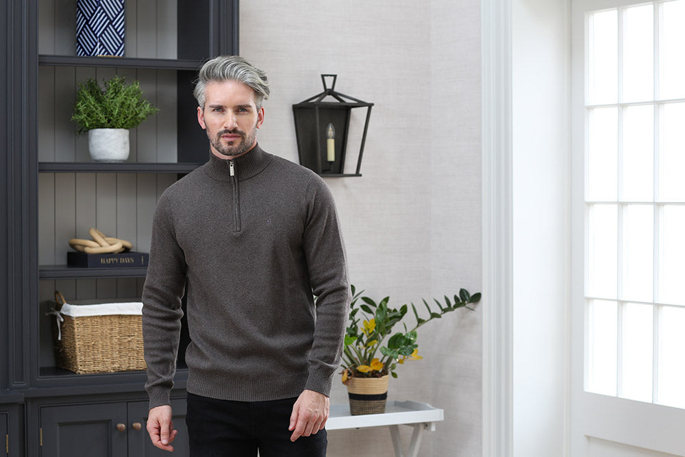 Kenrow Justin Half Zip Stone Melange