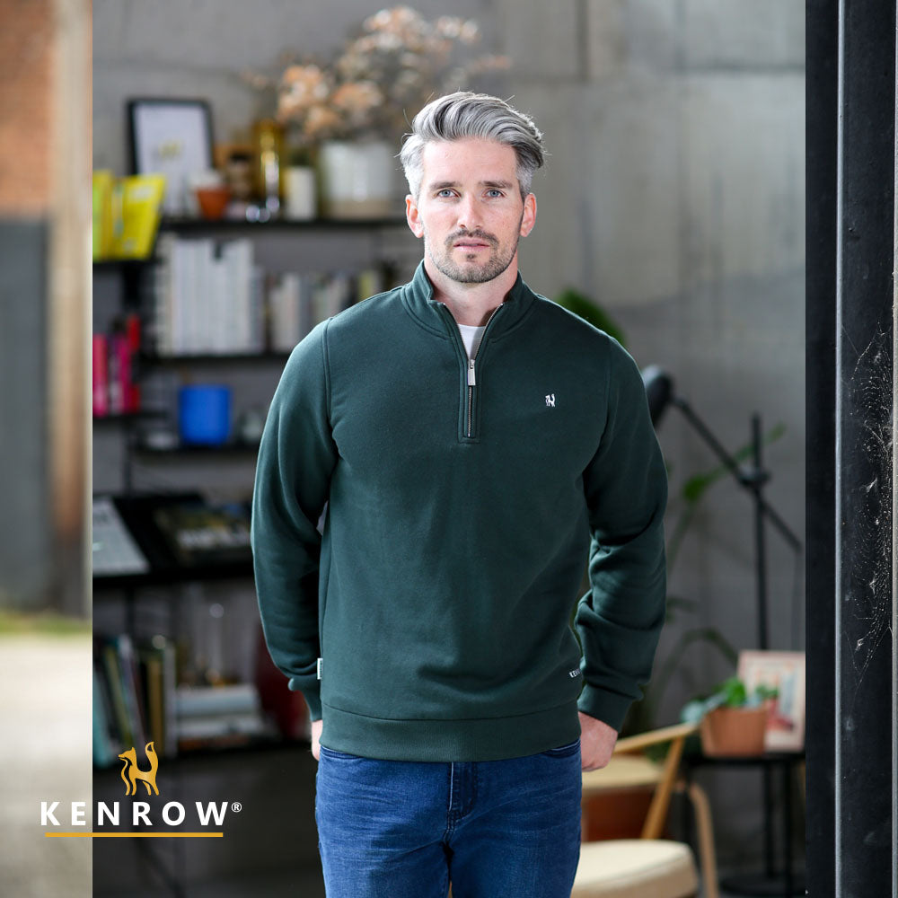 Kenrow Jason Half Zip Dark Olive