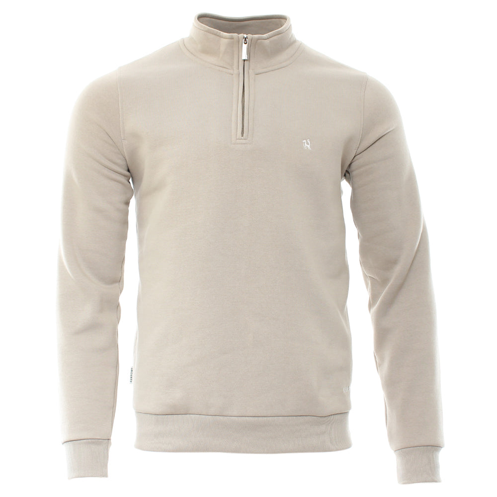 Kenrow Jerald Half Zip Jumper Sand Melange