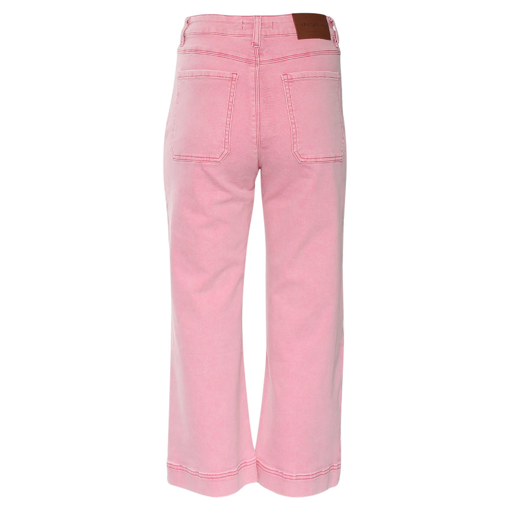 Rant & Rave Laine Crop Wide Leg Jean Pink Ice