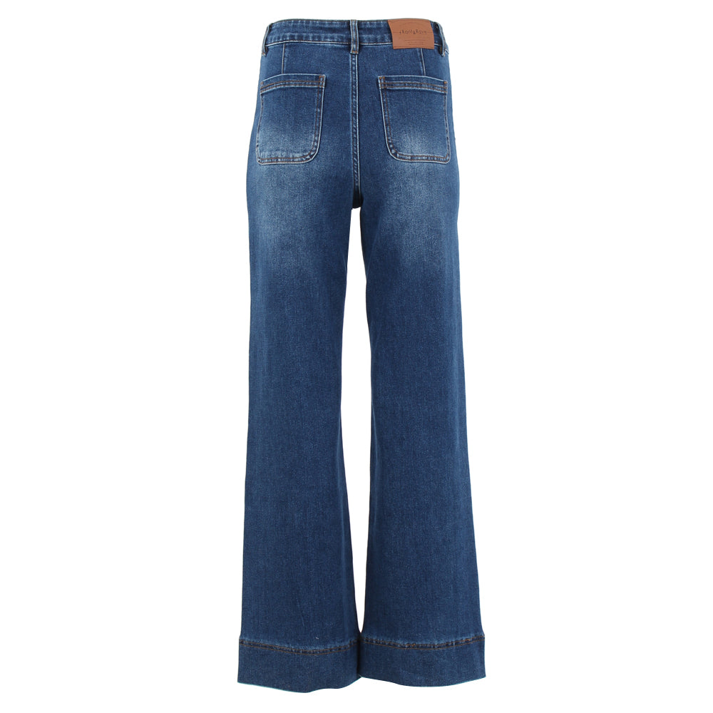 Rant & Rave Larissa Wide Leg Jean Mid Blue