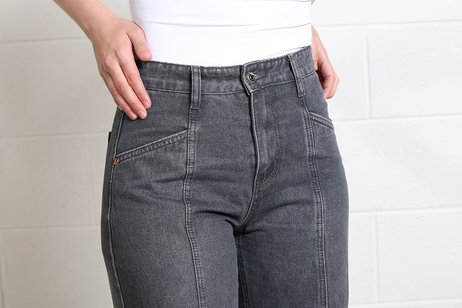 Rant & Rave Lily Seam Wide Leg Jean Grey