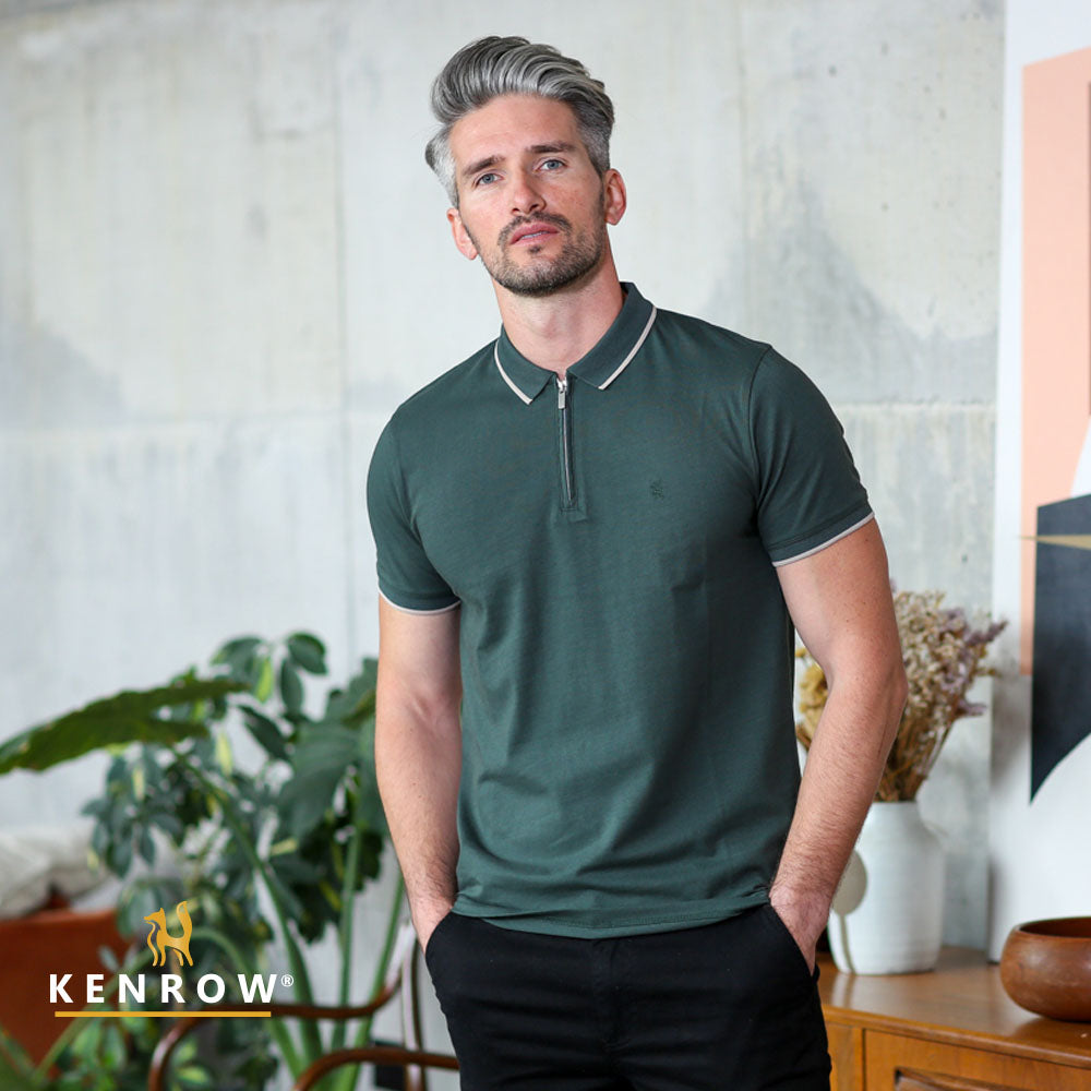 Kenrow Luca Zip Polo Dark Olive