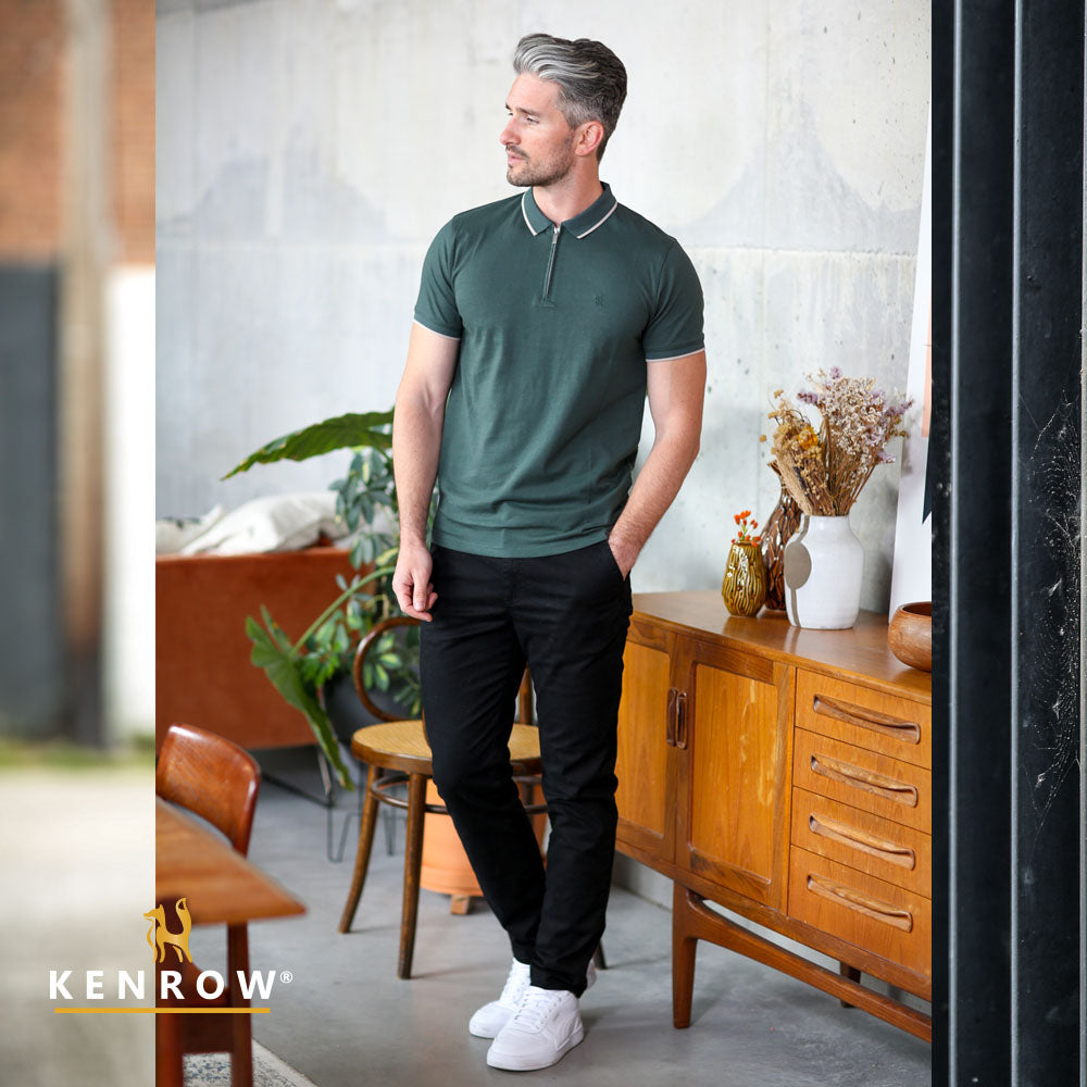 Kenrow Luca Zip Polo Dark Olive