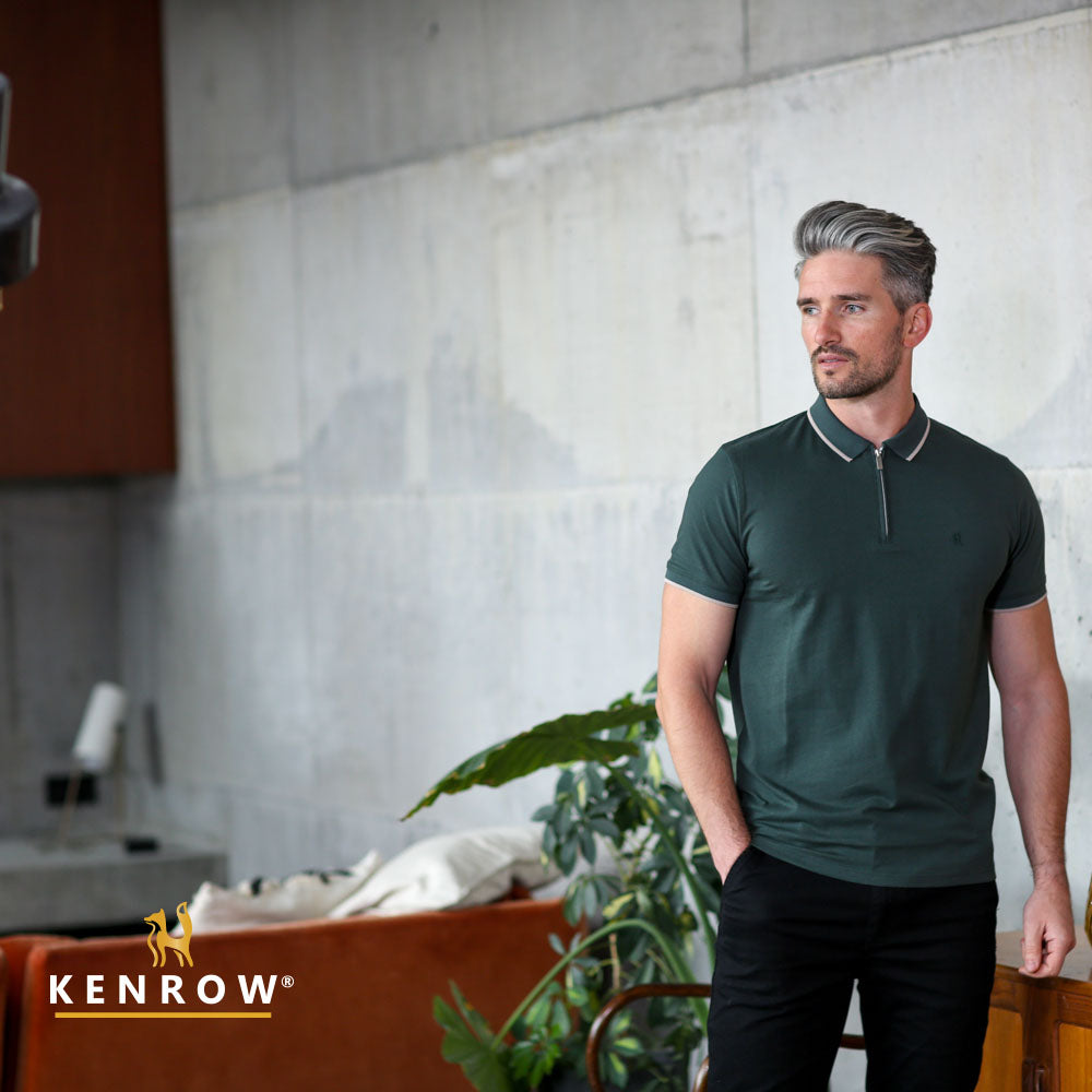 Kenrow Luca Zip Polo Dark Olive