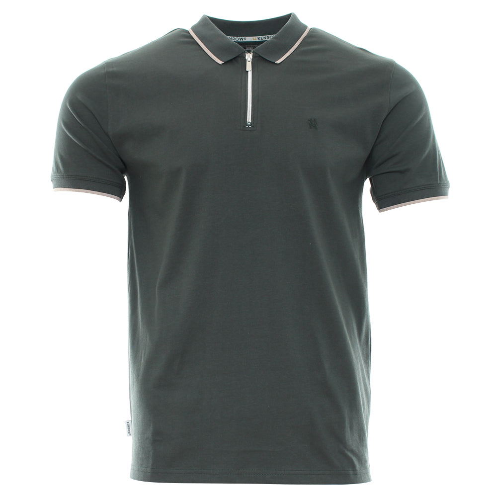 Kenrow Luca Zip Polo Dark Olive