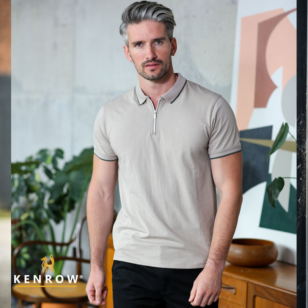 Kenrow Luca Zip Polo Putty