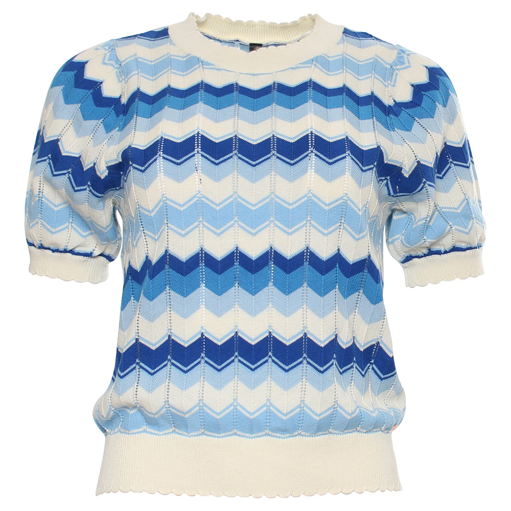 Rant and Rave Mavis Short Sleeve Jumper Blue