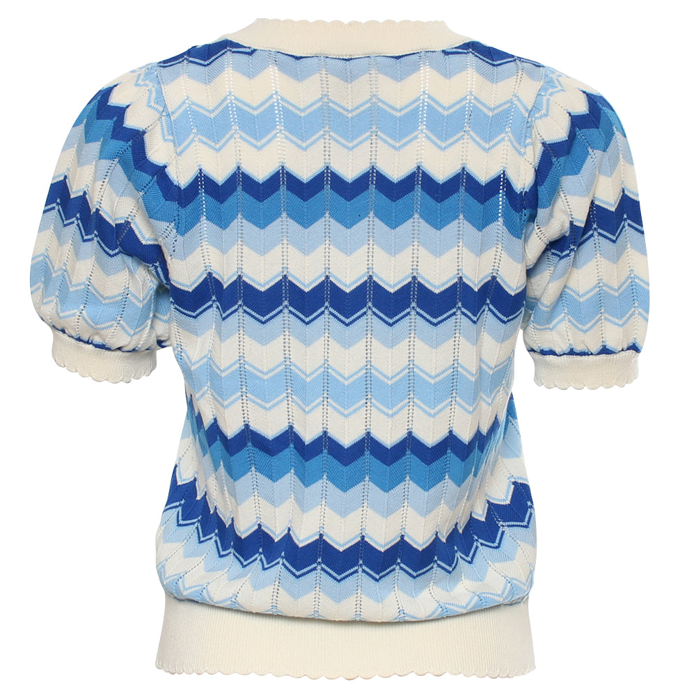 Rant and Rave Mavis Short Sleeve Jumper Blue