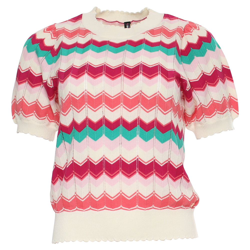 Rant and Rave Mavis Short Sleeve Jumper Pink