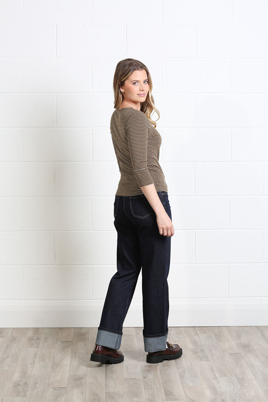 Rant and Rave Molly Stripe Top Moss