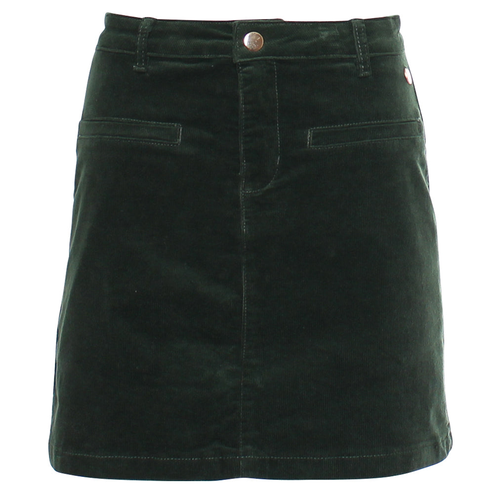 Rant & Rave Ora Cord Skirt Forest Green