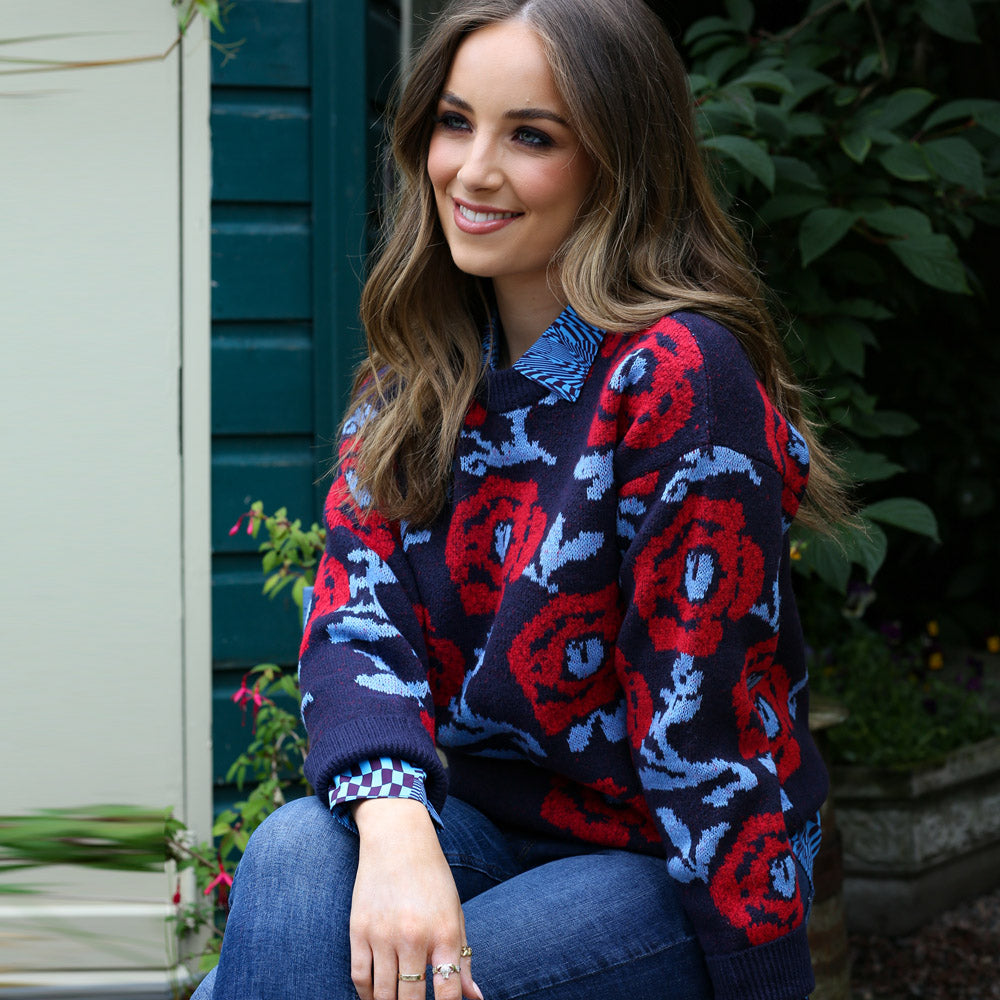 Rant & Rave Paige Jumper Navy Red
