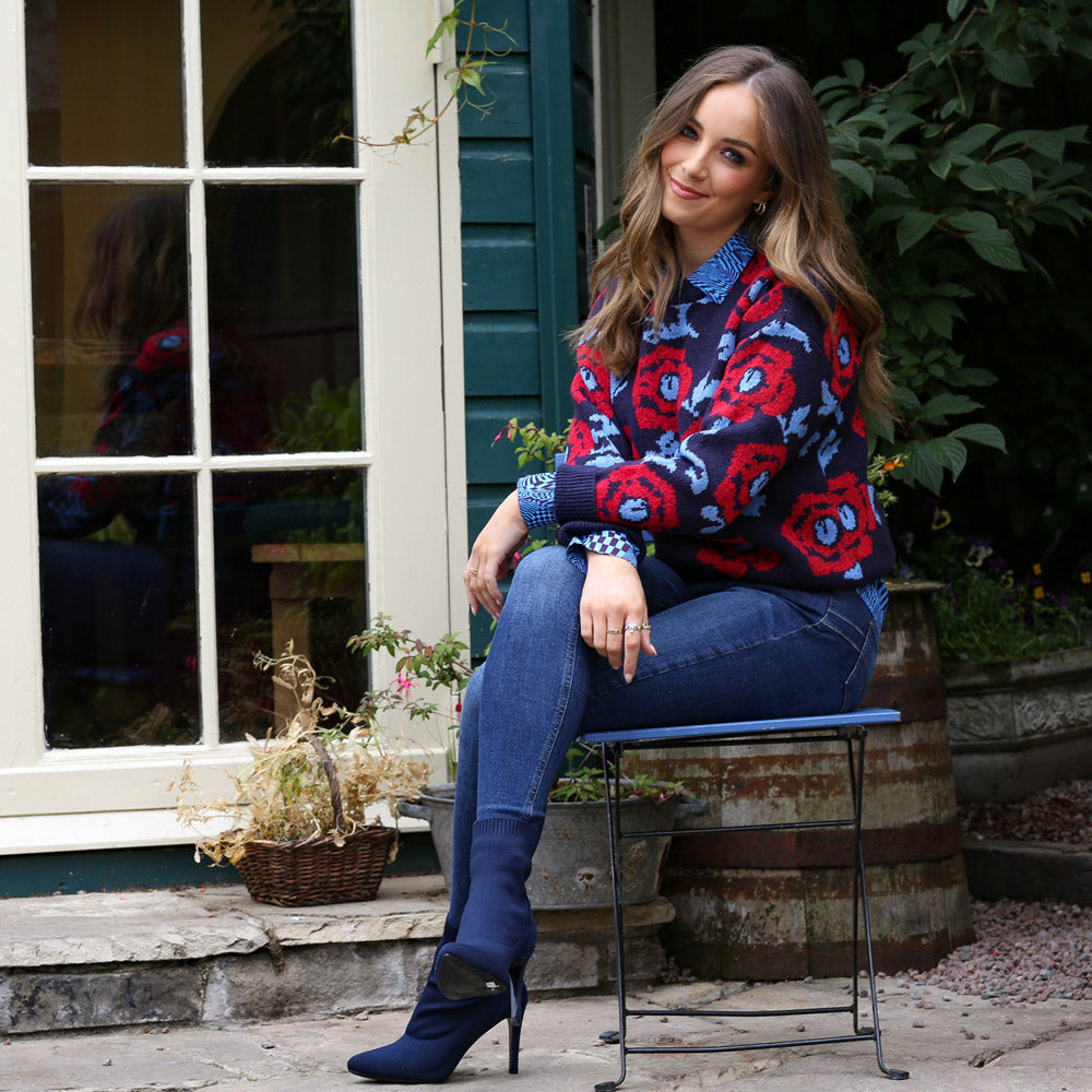 Rant & Rave Paige Jumper Navy Red