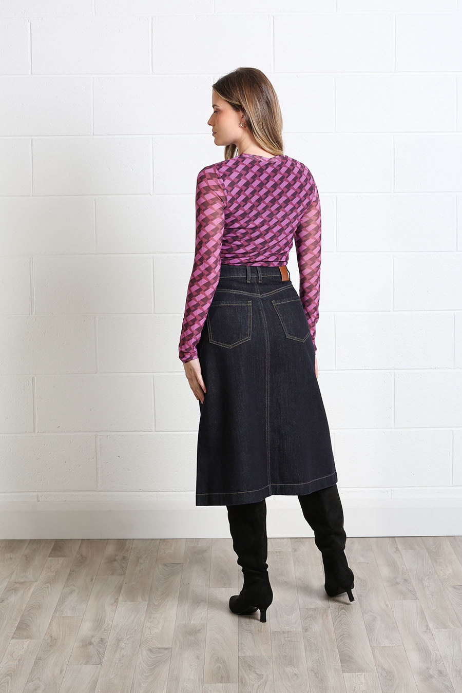 Rant and Rave Rachel Denim Skirt Dark Indigo