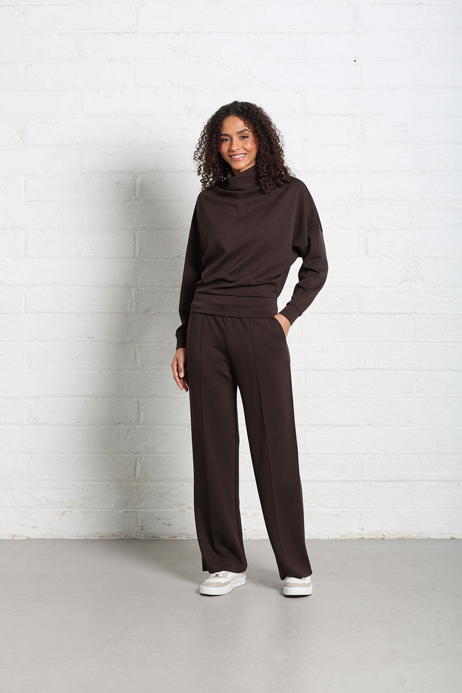 Relax & Renew Sable Cowl Neck Chocolate Brown