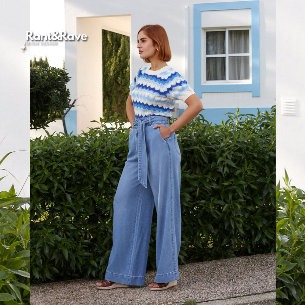 Rant & Rave Romelle Wide Leg Jean Ice Blue