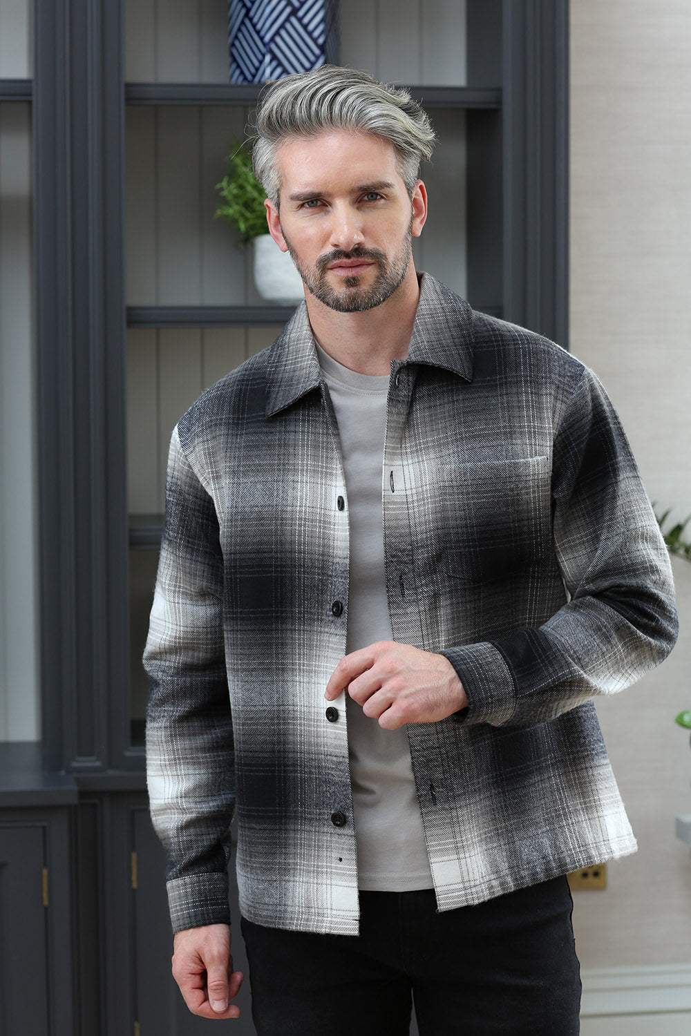 Kenrow Ross Overshirt Black White