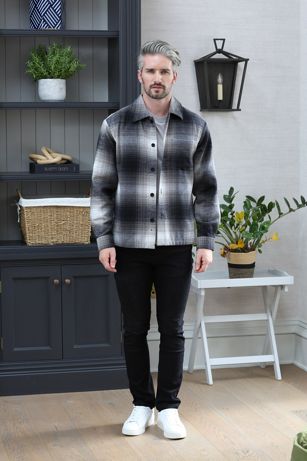 Kenrow Ross Overshirt Black White