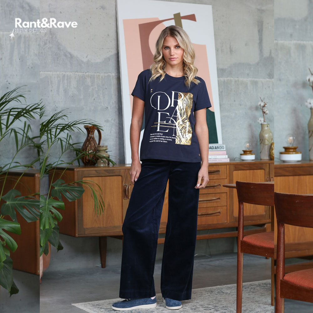 Rant & Rave Rochelle Wide Leg Cord Navy