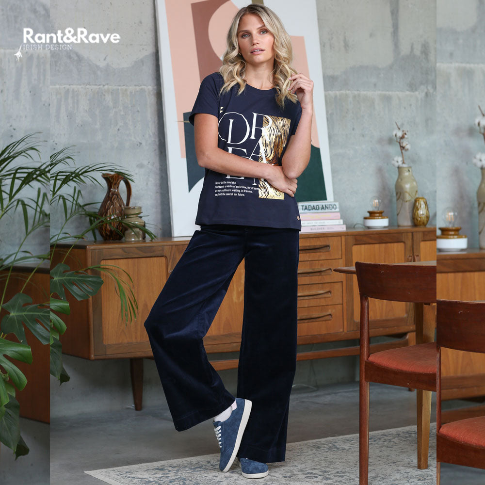 Rant & Rave Rochelle Wide Leg Cord Navy