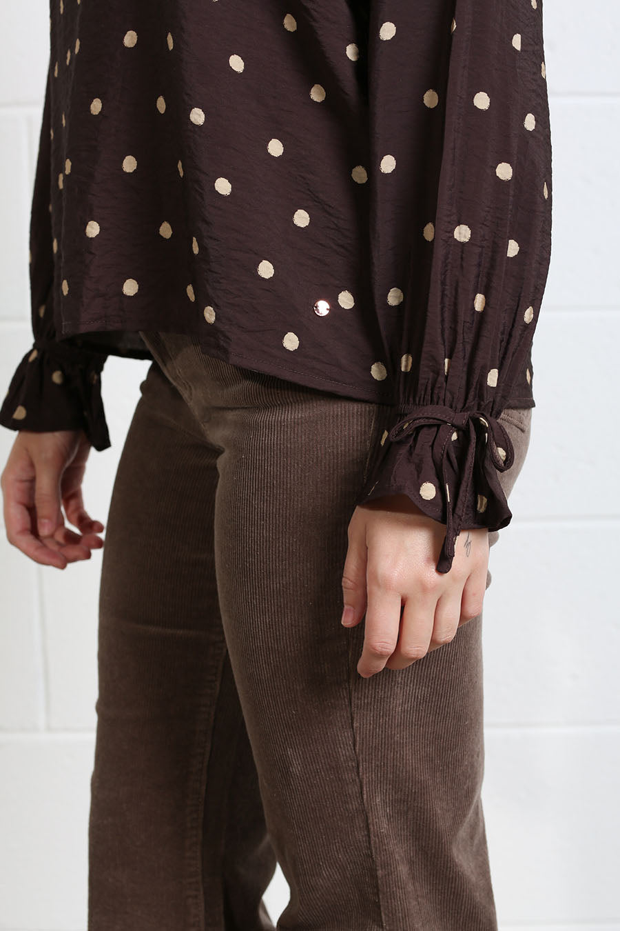 Rant and Rave Sophia Top Chocolate Dot