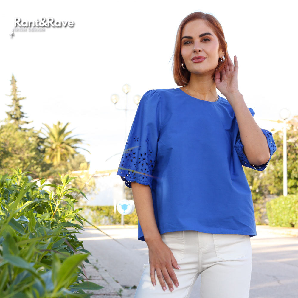 Rant and Rave Sutton Top Cobalt Blue