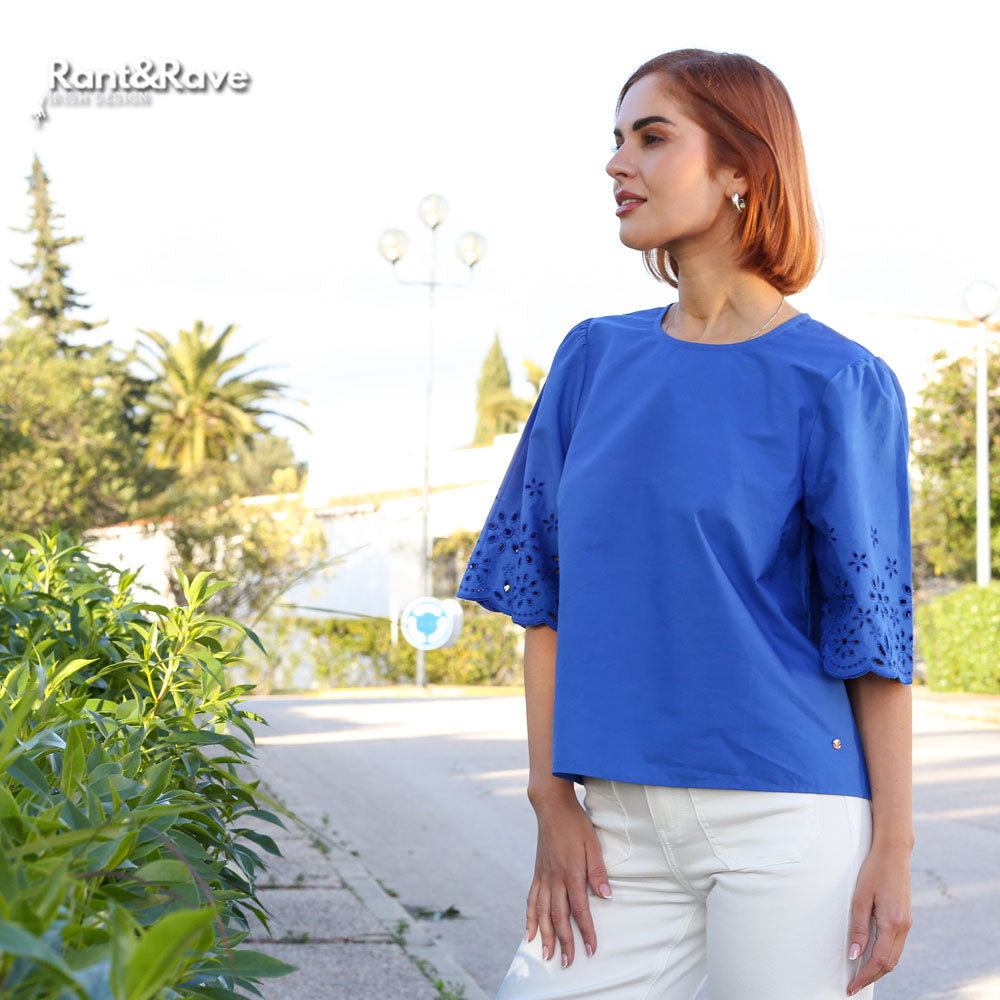 Rant and Rave Sutton Top Cobalt Blue