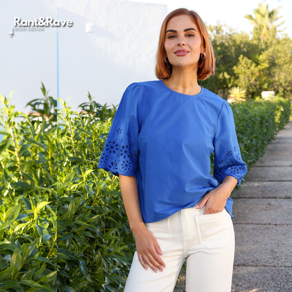 Teletech Rave Blue Tops Rant and Rave Sutton Top Cobalt Blue – Mall Road Design