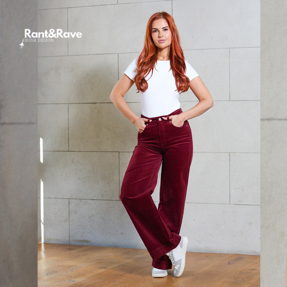 Rant & Rave Shannon Wide Leg Cord Wine